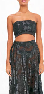 TOP SASHA BLACK FLOWER