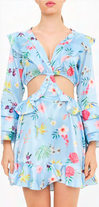 Vestido Sthefany Blue Garden