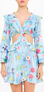 Vestido Sthefany Blue Garden