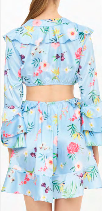 Vestido Sthefany Blue Garden